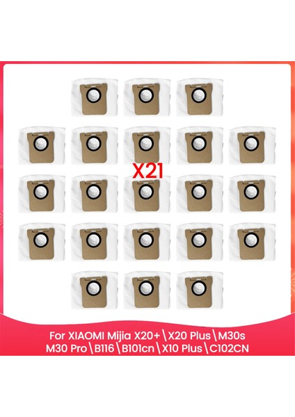 Xıaomı Mijia X20+/X20 PLUS/M30S/M30 PRO/B116/B101CN/X10 PLUS/C102CN Elektrikli Süpürge Yedek Parçaları Için 21 Adet Toz Torbası (Yurt Dışından)