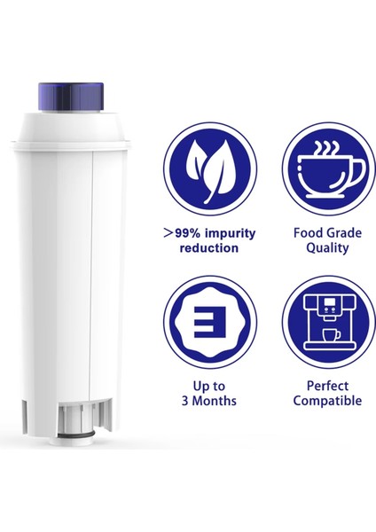 DLSC002 Kahve Makinesi Delonghi Dls C002, 5513292811, CFL-950, SER3017, Ecam Esam Serisi Için 3 Adet Yumuşak Su Filtresi (Yurt Dışından) fiyatları