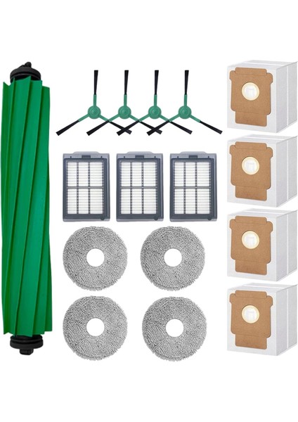 Irobot Roomba Plus 505/405 Combo Robot Süpürge Fırçası Hepa Filtre Paspas Bezi Toz Torbası Yedek Parçaları Için 16 Adet (Yurt Dışından)