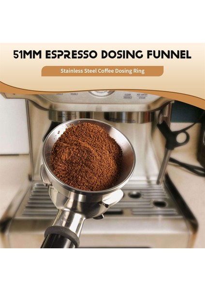 51MM Espresso Dozajlama Hunisi, Paslanmaz Çelik Kahve Dozajlama Halkası, Tüm 51MM Espresso Portafilter ile Uyumlu (Yurt Dışından) fırsatları