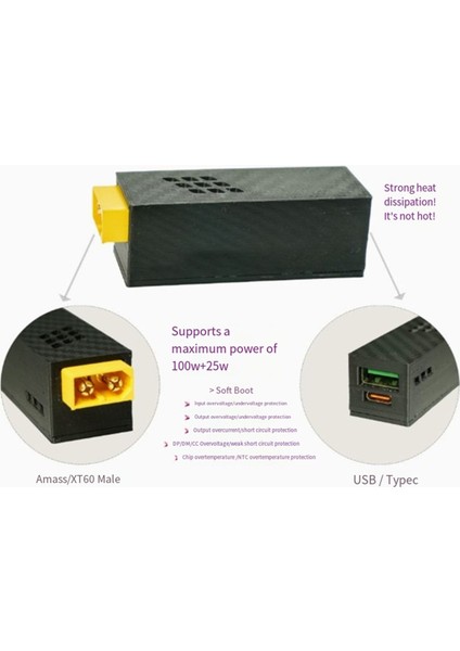 XT60 Erkek Fiş Usb/tip C Hızlı Şarj Girişi 5-36V Pil Gücü Hızlı Şarj Dönüşüm Adaptörü (Yurt Dışından) indirimleri