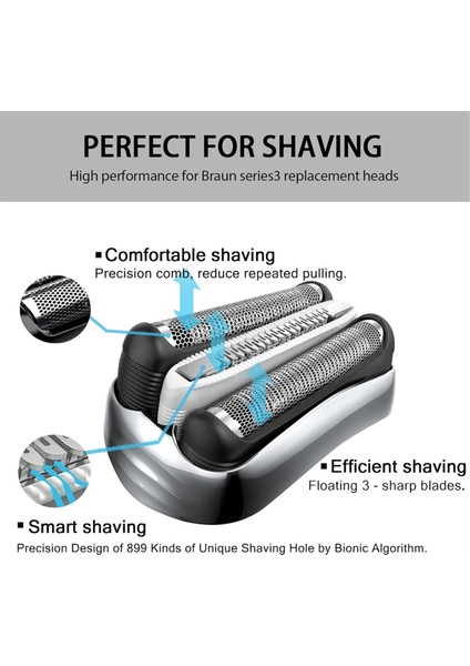 Braun Series 3 Elektrikli Tıraş Makineleri 3040S 300S 310S 3080S Folyo ve Kesici Parçalar Için 32S S3 Islak ve Kuru Yedek Başlıklar (Yurt Dışından) modelleri