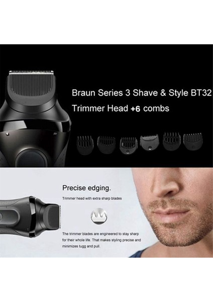 Braun Series 3 BT32 Elektrikli Tıraş Makineleri Için Sakal Kesme Aparatı 1/2/3/5/7/9mm Yedek Tıraş Makinesi Kılavuz Taraklar (Yurt Dışından) indirimleri