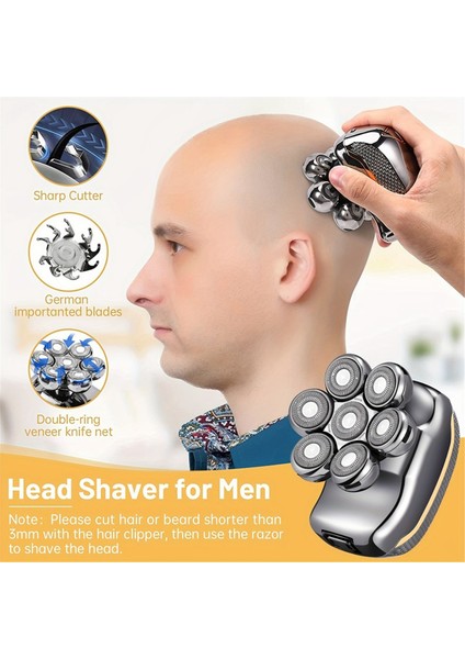 6'sı 1 Arada Erkek Elektrikli Başlıklı Tıraş Makinesi Şarj Edilebilir Kablosuz Saç Tıraşı Kel Adam Için Su Geçirmez Islak Kuru Sakal Düzeltici (Yurt Dışından) indirimleri