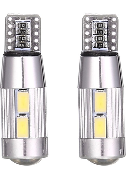 2 Adet W5W T10 12V 6000K 5630 10 Smd Araba LED Ampul Canbus Plaka Takoz Yan Dönüş Sinyal Lambası Süper Parlak Beyaz (Yurt Dışından)