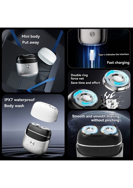 Mini Elektrikli Tıraş Makinesi Taşınabilir Döner Tıraş Makinesi Cep Boy Sakal Tıraş Makinesi Manyetik Tıraş Başlığı ile Erkekler Için Siyah (Yurt Dışından) fırsatları