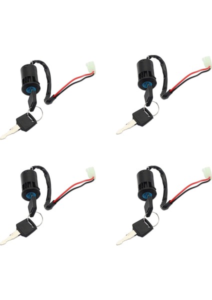 Go Kart Scooter Için 4'lü Atv Kontak Anahtarı Anahtarı Evrensel 2 Kablolu Anahtar Kilidi (Yurt Dışından)