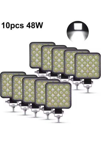 12V 24V LED Işık Çubuğu 48W Kamyon, Arazi Aracı, Suv, Atv LED Farlar Için Kare Spot Işığı (Yurt Dışından) indirimleri