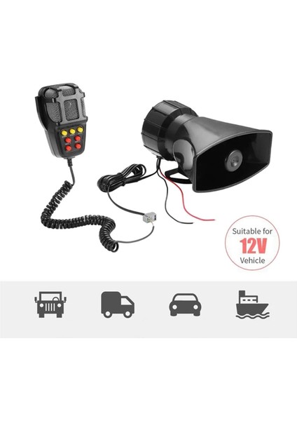 2x Araç Uyarı Alarmı Kamyon 7 Sesli Yüksek Hoparlör 12V Siren Hava Kornası Polis Itfaiyeci 110DB (Yurt Dışından) indirimleri