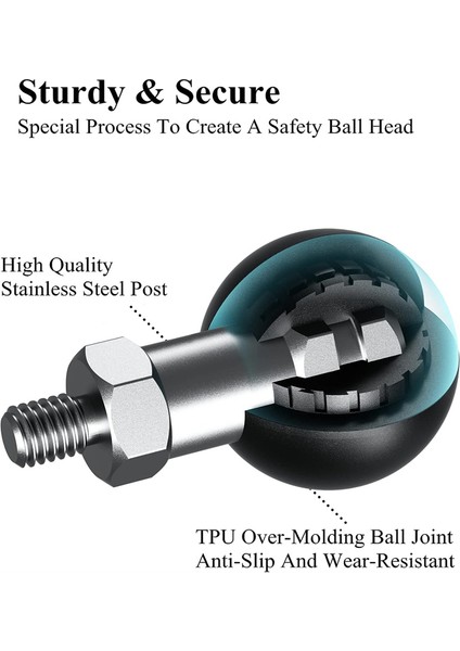 B Boyutu 1 Inç Çift Soket Kolu Için Uyumlu M6 x 1.0 Dişli Direkli 1 Inç Bilyalı Adaptör (Yurt Dışından) fiyatları