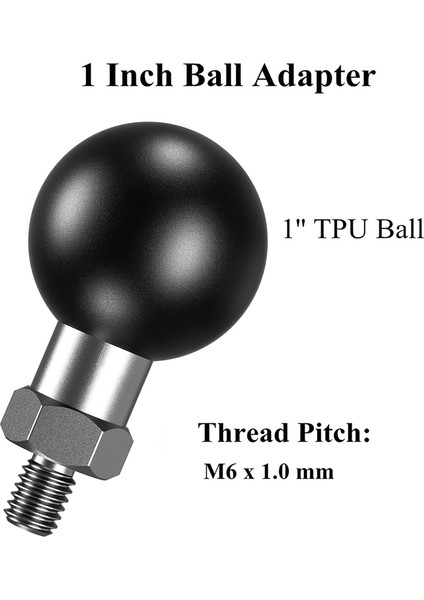 B Boyutu 1 Inç Çift Soket Kolu Için Uyumlu M6 x 1.0 Dişli Direkli 1 Inç Bilyalı Adaptör (Yurt Dışından) modelleri