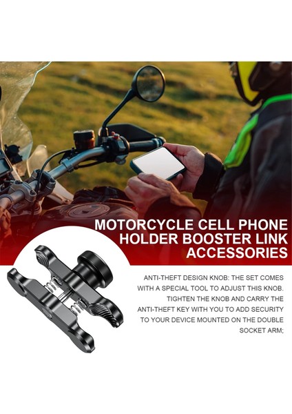 25MM Bilyalı Kafa Bisiklet Telefon Tutucu Hırsızlığa Karşı Çift Soketli Kol Alüminyum Alaşımlı Tutucu 9cm Montaj Kelepçesi (Yurt Dışından) indirimleri