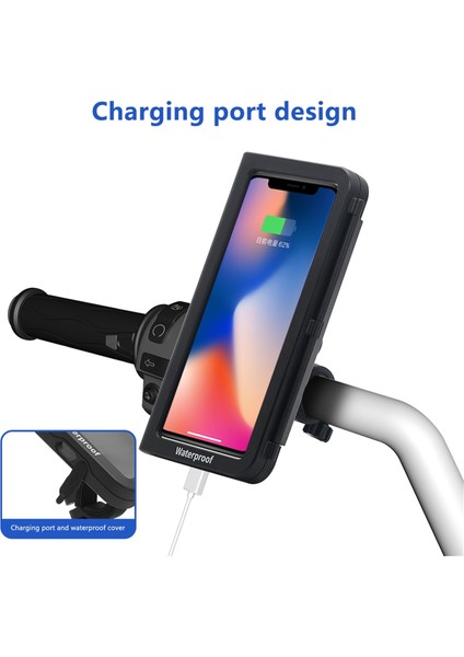 Su Geçirmez Telefon Tutucu, Gidona Monte Edilmiş Tabanlı ve Dokunmatik Ekranlı Bisiklet, 360 Derece Dönebilen Tutucu (Yurt Dışından) modelleri