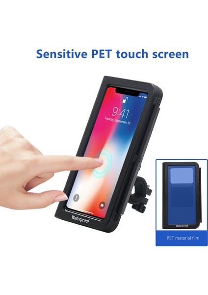 Su Geçirmez Telefon Tutucu, Gidona Monte Edilmiş Tabanlı ve Dokunmatik Ekranlı Bisiklet, 360 Derece Dönebilen Tutucu (Yurt Dışından) indirimleri