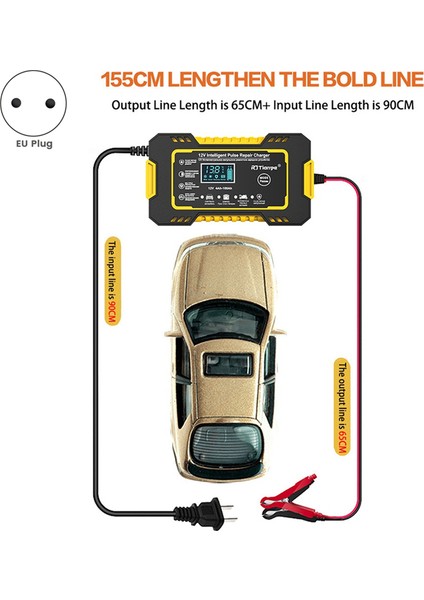 12V Tam Otomatik Akıllı Şarj Cihazı 6A Yüksek Güçlü Taşınabilir Araç Aküsü Ab Fişiyle Şarj Edilebilir (Yurt Dışından) fiyatları