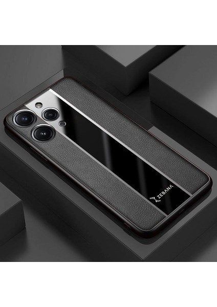 Xiaomi Redmi 12 Uyumlu Kılıf Zebana Premium Deri Kılıf Siyah