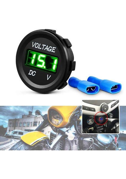 Dc 12V LED Panel Dijital Voltaj Ölçer Ekranlı Voltmetre Tekne Deniz Aracı Kamyon Atv Utv Yeşil (Yurt Dışından) indirimleri