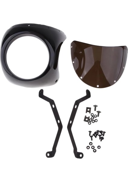 Ön Far Kaplaması Ön Cam Plastik Evrensel Cafe Racer Retro Ön Cam Siyah (Yurt Dışından) indirimleri