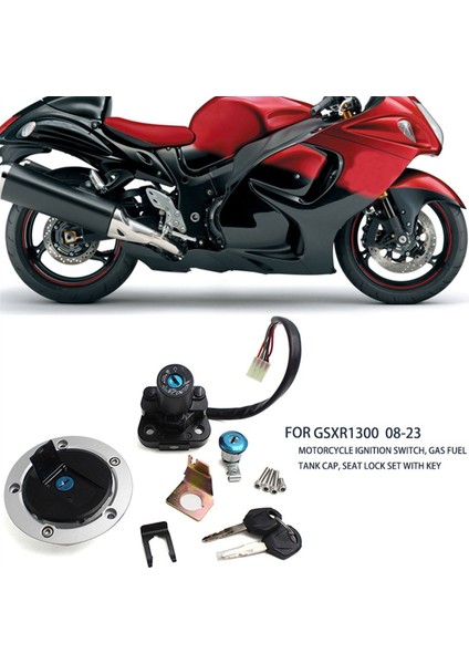 GSXR1300 2008-2023 Için Kontak Anahtarı Kilidi Yuvası Gaz Depo Kapağı Anahtar Seti (Yurt Dışından) modelleri