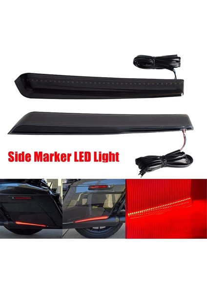 1 Çift Füme LED Eyer Çantası Yan Işaret Lambası Touring Street Glide 2014-2024 Dönüş Sinyali Fren Lambası (Yurt Dışından) fiyatları