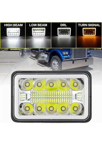 4 x 6 Inç LED Drl Ampul Kristal Şeffaf Sızdırmaz Far Farı 6x4 Kamyon Motokros Far Parçası (Yurt Dışından) fiyatları
