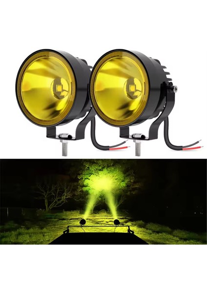 2 Adet 4 Inçlik LED Çalışma Lambası Offroad 30W 14000LM Süper Parlak Beyaz Yuvarlak Sis Lambası Atv Tekne Sarı (Yurt Dışından) fırsatları