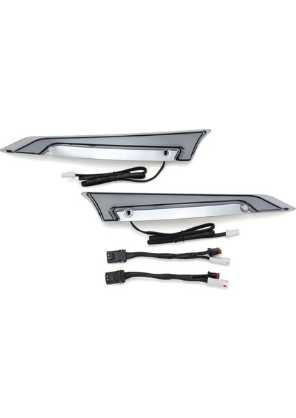 Yol Glide Modelleri Için Ön Cam Trim Işıkları, Ön Cam Kaplaması, LED Dönüş Sinyalleri, Sürüş Işığı - Gümüş ve Siyah (Yurt Dışından)