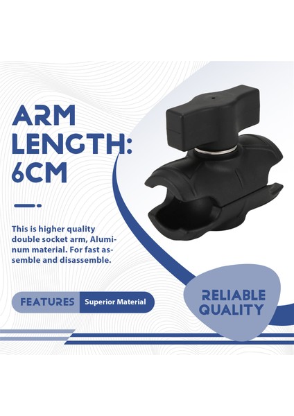 Naylon Kol 6 cm Çift Soket 1 Inçlik Bilyalı Taban Montajlı Kamera Uzatma (Yurt Dışından) fırsatları