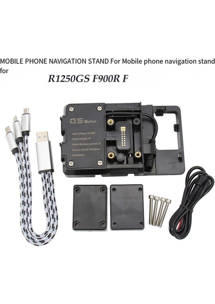 Aksesuarlar Telefon Tutucu Mobil Navigasyon Braketi USB Şarj Cihazı R1200GS R1250GS F750GS F850GS F900R Için (Yurt Dışından) indirimleri