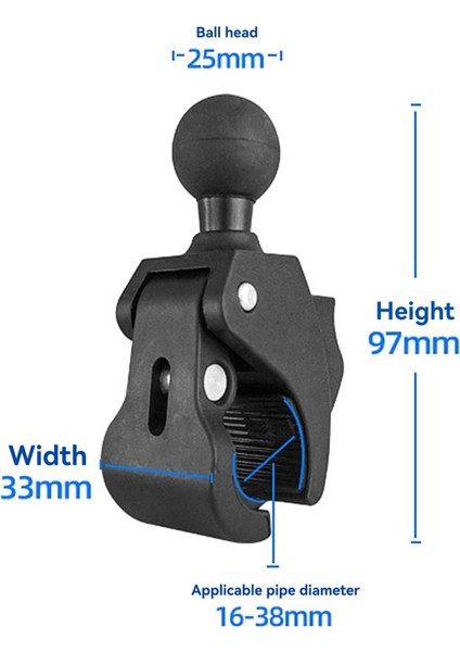 1 Inçlik Ball Action Kamera Bisiklet Rayı Klipsi Desteği ile Gidona Monte Edilen Kelepçe Tabanı (Yurt Dışından) fırsatları