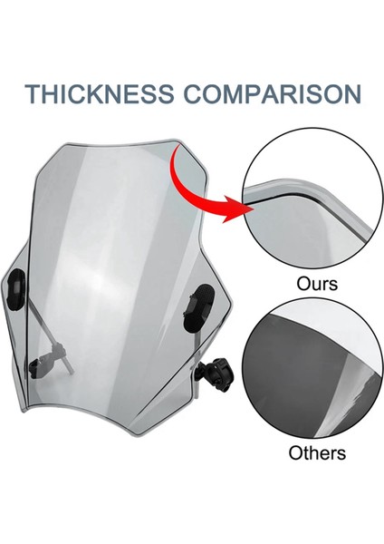 MT07 MT09 CBR600RR CB1000R Gxsr 600 750 Ayarlanabilir 43X40CM Şeffaf Ön Cam (Yurt Dışından)