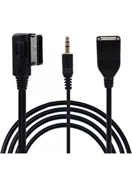 Audi MMI Uyumlu 150 cm USB Aux Kablo Kompakt Tasarım A4 A5 A6 A8 Q5 Q7 Modelleri için modelleri