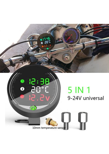 2x 5'i 1 Arada Su Sıcaklığı USB Şarj Edilebilir Zaman Voltmetresi LED Gece Görüş Ölçer Sensörlü (Yurt Dışından) fiyatları