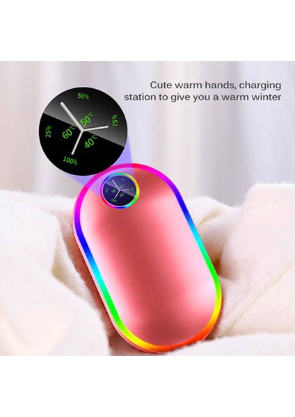 10000MAH USB Şarj Edilebilir Elektrikli El Isıtıcısı Kış Çift Taraflı Isıtma Mini Uzun Ömürlü Cep Powerbank 4'ü 1 Arada (Yurt Dışından) indirimleri