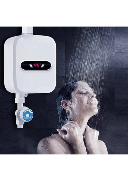 Anında Su Isıtıcısı Duş Banyo Musluk Fişi Sıcak Su Isıtıcısı 3500W Dijital Ekranlı Kır Evi Abd Fişi (Yurt Dışından)