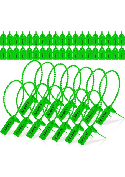 2000 Adet Plastik Kurcalamaya Dayanıklı Mühür Yangın Söndürücü Etiket Mühür Güvenlik Numarası Fermuar Yaka 250 mm Uzunluk Yeşil (Yurt Dışından)