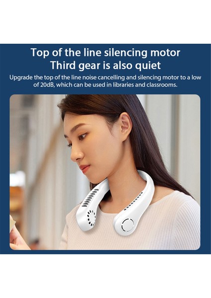 Yapraksız Boyun Askılı Küçük Vantilatör USB Şarjlı Açık Hava Taşınabilir Spor Boyun Askılı Vantilatör Temel Yaz B (Yurt Dışından) indirimleri