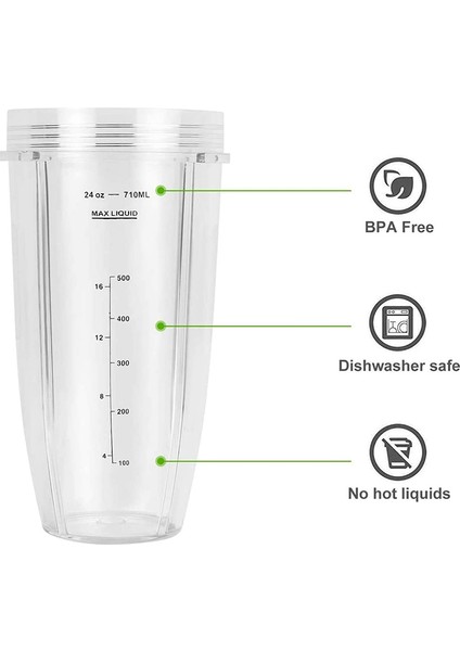 BL450/BL454/BL456/BL480/BL481 Nutri Ninja Auto Iq Serisi Blenderlar Için 2'li Yedek 24 Oz'luk Kapaklı Bardak (Yurt Dışından) indirimleri