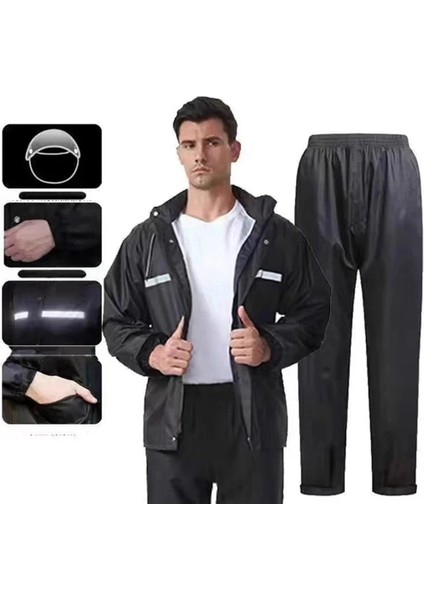 Erkek Yağmurluk Seti Yağmur Geçirmez Maske Yağmurluk Açık Hava Çalışma Yürüyüş Bisiklet Balıkçılık Yağmurluk Fırtınaya Dayanıklı Poncho Yağmurluk, Xl (Yurt Dışından) modelleri