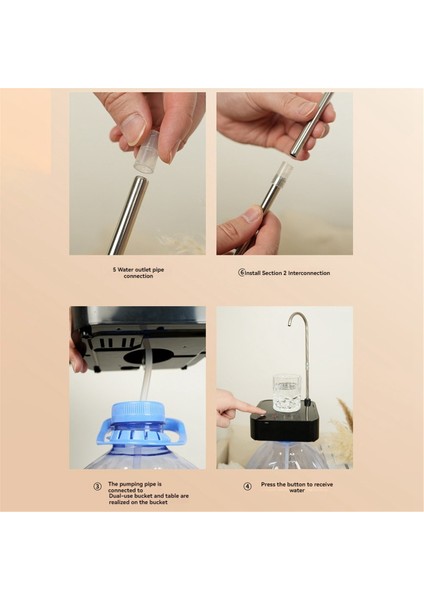 Ev Ofisi Için Tezgah Üstü Taşınabilir Elektrikli Su Şişesi Pompası Tip-C Şarj Edilebilir Masaüstü Su Sebili (Yurt Dışından) modelleri