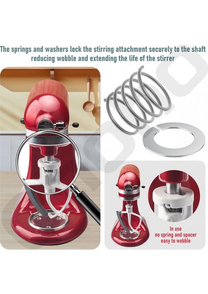Kitchenaid Mikser Için 4 Adet Yay ve Rondela 3,5 Litre - 7 Litre Koruma ve Ömrünü Uzatma Hızlı Kurulum Aksesuarı (Yurt Dışından)