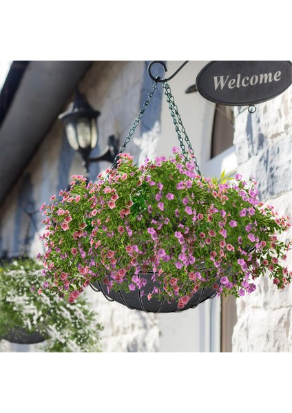 Adet 14/16 Inç Askılı Çiçek Sepeti Astarları Kumaş Askılı Bitki Astarları Yuvarlak Saksı Astarları Dokumasız Siyah Keçe (Yurt Dışından)
