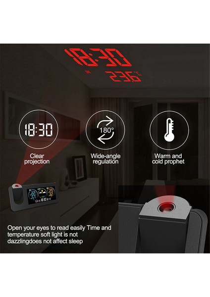 Projeksiyon Hava Istasyonu Termometre Dış/iç Mekan Hava Tahmini Sıcaklık ve Nem Dijital (Yurt Dışından) fiyatları