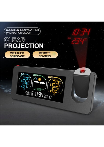 Projeksiyon Hava Istasyonu Termometre Dış/iç Mekan Hava Tahmini Sıcaklık ve Nem Dijital (Yurt Dışından) modelleri