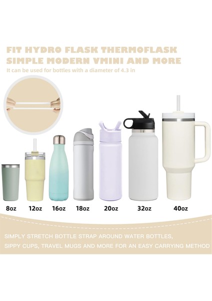 Yumuşak ve Dayanıklı Su Şişesi Tutucu, Askı, Boyun Askısı, Askılı Taşıyıcı - Çoğu 8-40OZ Su Şişesine Uyar, Beyaz (Yurt Dışından) fırsatları