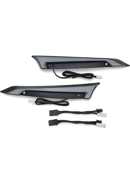 Yol Glide Modelleri Için Ön Cam Trim Işıkları, Ön Cam Kaplaması, LED Dönüş Sinyalleri ve Sürüş Işığı - Siyah (Yurt Dışından)