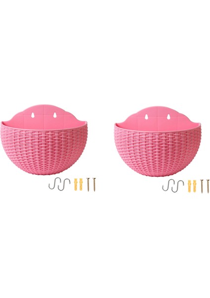 Pembe Büyük Balkon Askılı Plastik Saksı Sukulent Çiçek Saksısı Rattan Çiçek Saksısı (Yurt Dışından)
