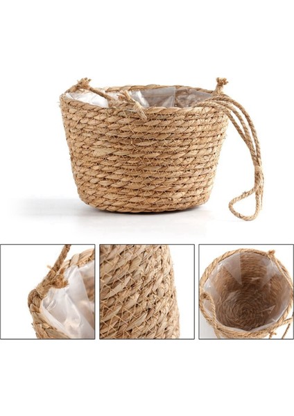 Bahçe Askılı Saksı Makrome Bitki Saklama Sepeti Jüt Halat Dokuma Iç Mekan Dış Mekan Çiçek Saksısı Tutucu Kahve Rengi L (Yurt Dışından) indirimleri