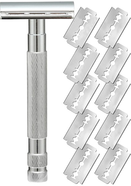 Paslanmaz Çelik Çift Taraflı Bıçaklı Dayanıklı Değiştirilebilir Yeniden Kullanılabilir Güvenlik Tıraş Bıçakları, A (Yurt Dışından)