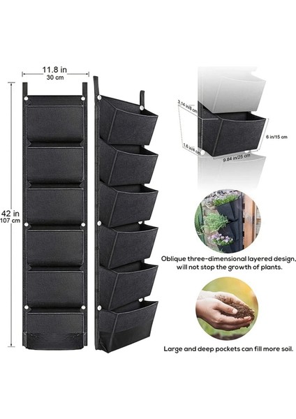 Cepli Bahçe Duvar Askılı Dikim Torbası Sebze Yeşil Bitki Yetiştirme Saksısı Siyah (Yurt Dışından) modelleri